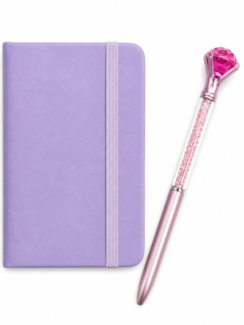 Violet A7 Pocket Notebook Journal Crystal Diamond Pen Gift Set Planner NEW